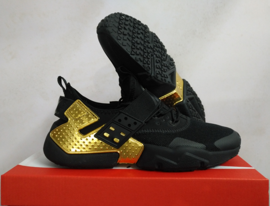 New Nike Air Huarache 6 Black Gold Shoes